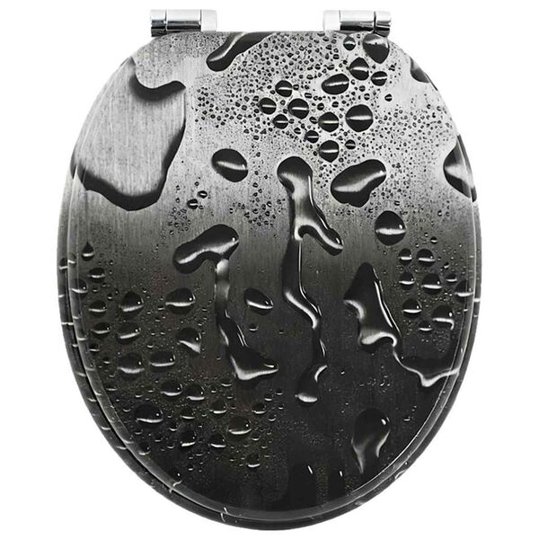 vidaXL Мека затваряща се тоалетна седалка Сив 44 x 38 см ПДЧ