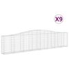 vidaXL Габионни кошници арка 9 бр 400x30x80/100 см поцинковано желязо