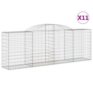 vidaXL Габионни кошници арка 11 бр 300x50x100/120см поцинковано желязо