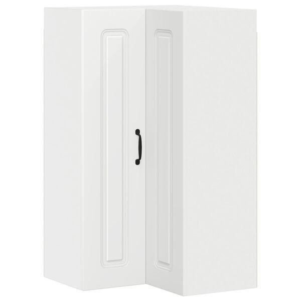 vidaXL Горен кухненски шкаф Бяло 57 x 57 x 100 см Инженерно дърво