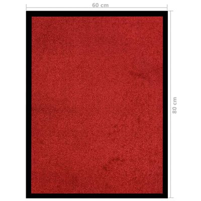 vidaXL Изтривалка, червена, 60х80 см