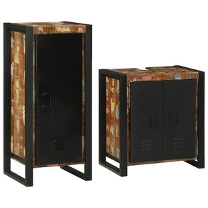 vidaXL Комплект мебели за баня 2 pcs Солидна рециклирана дървесина