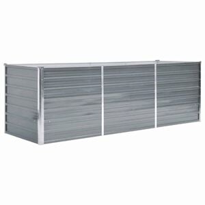 vidaXL Градинска висока леха поцинкована стомана 240x80x77 см сива