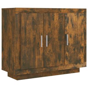vidaXL Сайдборд, опушен дъб, 92x35x75 см, инженерно дърво