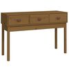 vidaXL Конзолна маса, меденокафява, 114x40x75 см, борово дърво масив