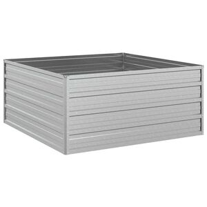 vidaXL Повдигната градинска леха, 100x100x45 см, стомана, сребриста