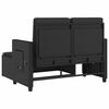 vidaXL Накланяща се градинска пейка с възглавници черен полиратан