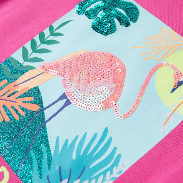 Детска тениска, тъмнорозова, 128