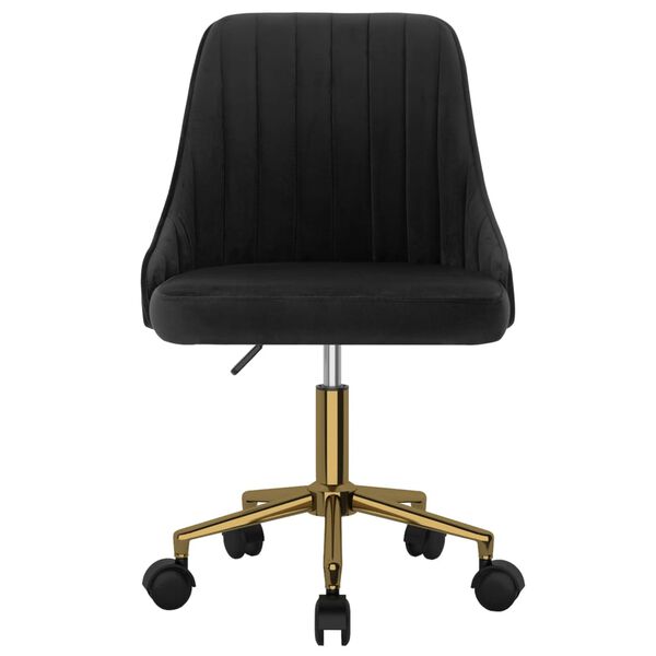 vidaXL Въртящи се трапезни столове, 6 бр, черни, кадифе