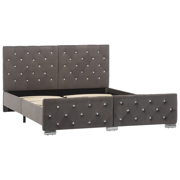 vidaXL Рамка за легло сива кадифе 140x200 см