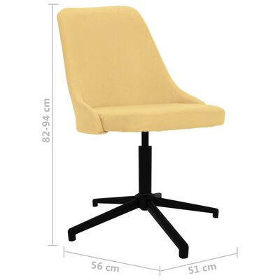 vidaXL Въртящ се офис стол, жълт, текстил