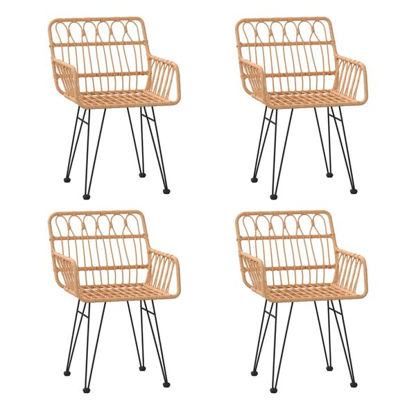 vidaXL Градински трапезен комплект от 5 части, полиратан