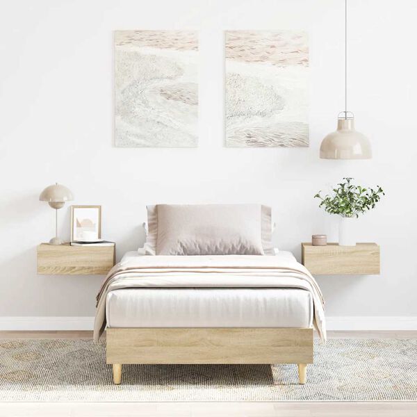 vidaXL Рамка за легло без матрак сонома дъб 90x200 см инженерно дърво