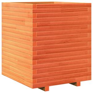 vidaXL Градинска кашпа, восъчнокафява, 60x60x72 см, борово дърво масив