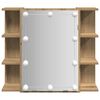 vidaXL Огледален шкаф с LED, дъб артизан, 70x16,5x60 см