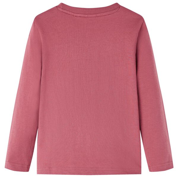 Детска тениска с дълъг ръкав, тъмночервена, 92