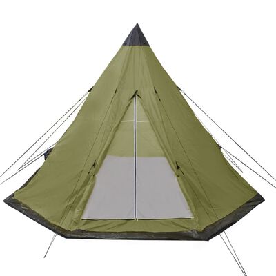 vidaXL 4-местна палатка, зелена