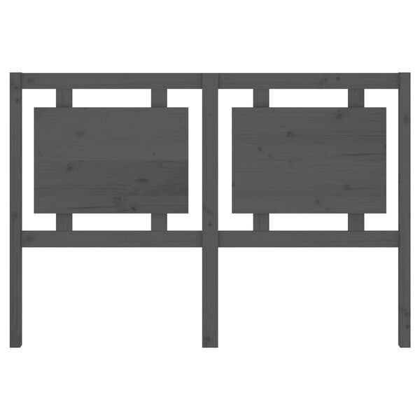 vidaXL Горна табла за легло, сива, 145,5x4x100 см, бор масив