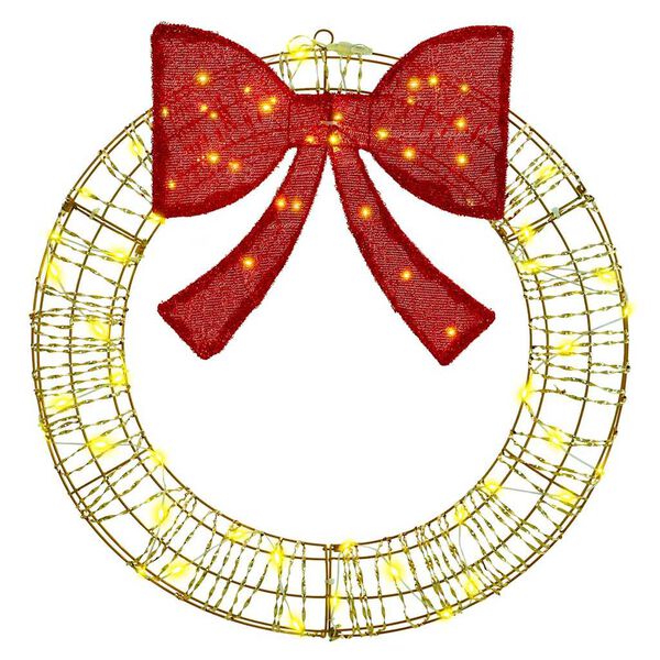 vidaXL Венец с 60 LED светодиода Топло бяло 75 cm PET