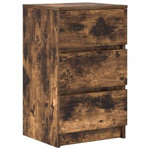 vidaXL Нощно шкафче с 3 чекмеджета, опушен дъб, 39x35x65 см