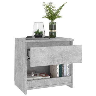 vidaXL Нощно шкафче, бетонно сиво, 40x30x39 см, ПДЧ