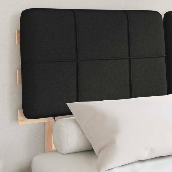 vidaXL Леглова рамка с тапицирана гръбна част Черно 150 x 200 cm