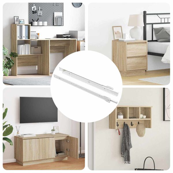 vidaXL Плъзгач за чекмедже 2 pcs Бяло 400 mm Стомана