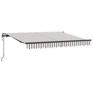 vidaXL Прибираща се тента Светлосив и бял 400 &times; 350 cm