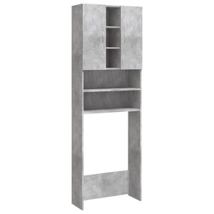 vidaXL Шкаф за пералня, бетонно сив, 64x25,5x190 см