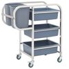 vidaXL Кухненска количка с пластмасови контейнери, 82x43,5x93 см