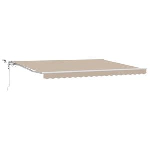 vidaXL Прибираща се тента Бежово 450 &times; 350 cm Полиестер