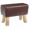 vidaXL Пейка 60 x 30 x 45 cm Естествена кожа Тъмен кафяв