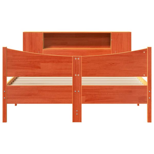 vidaXL Рамка за легло без матрак, восъчнокафяв, 120x190 см, бор масив