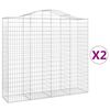 vidaXL Габионни кошници арка 2 бр 200x50x180/200 см поцинковано желязо