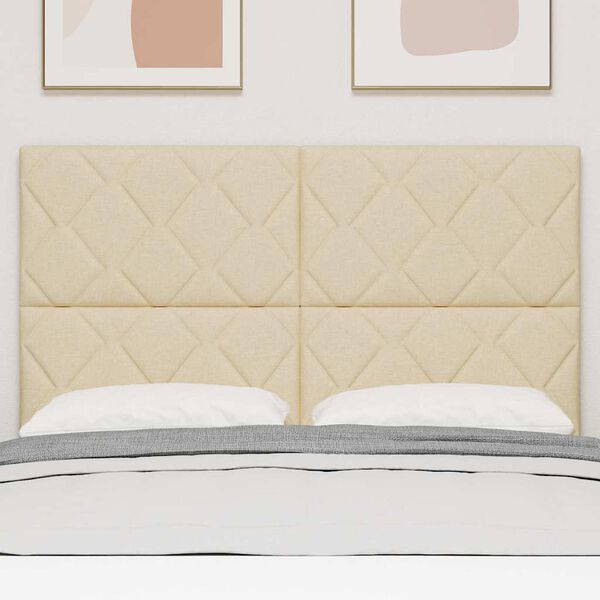 vidaXL Облегалка за глава с таблото Крем 160 cm Изкуствена