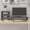 vidaXL Поставка за монитор, сива, 81x20x30 см, бор масив