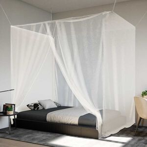 vidaXL Висяща мрежа против комари 156 mesh бял 220x100x150 см
