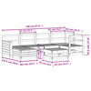 vidaXL Градински комплект диван от 7 части, масивно дърво бор