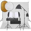vidaXL Фотографски комплект за студио, комплект лампи, фон и рефлектор