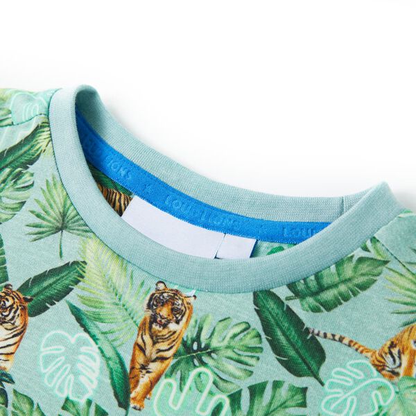 Детска тениска, светлозелен меланж, 128