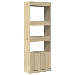 vidaXL Висок шкаф, дъб сонома, 63x33x180 см, инженерно дърво