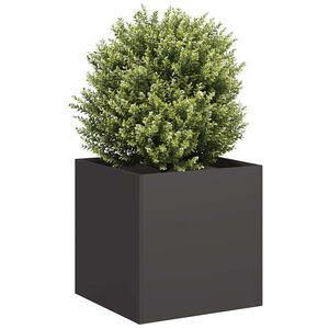 vidaXL Черна саксия 40x40x40 cm Студено валцувана стомана