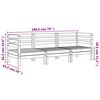 vidaXL Градински диван, 3-местен, восъчнокафяв, бор масив