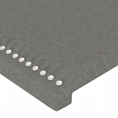 vidaXL LED горна табла за легло, тъмносива, 100x5x118/128 см, плат