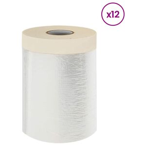 vidaXL Прахосмукачна кърпа с лепило 12 бр. Прозрачен 30 x 3300 см HDPE