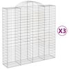 vidaXL Габионни кошници арка 3 бр 200x50x200/220 см поцинковано желязо