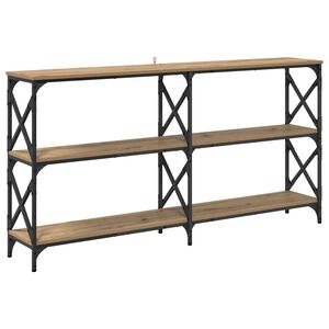 vidaXL Конзолна маса Дъб 156 x 28 x 80,5 см Инженерно дърво