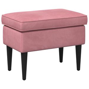 vidaXL Пуф за крака Розово 55 x 35 x 41 см Кадифе