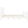 vidaXL Рамка за легло с табла бяла Super King Size дърво масив