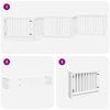 vidaXL Сгъваема преграда за кучета с врата 6 панела бял 480 см топола